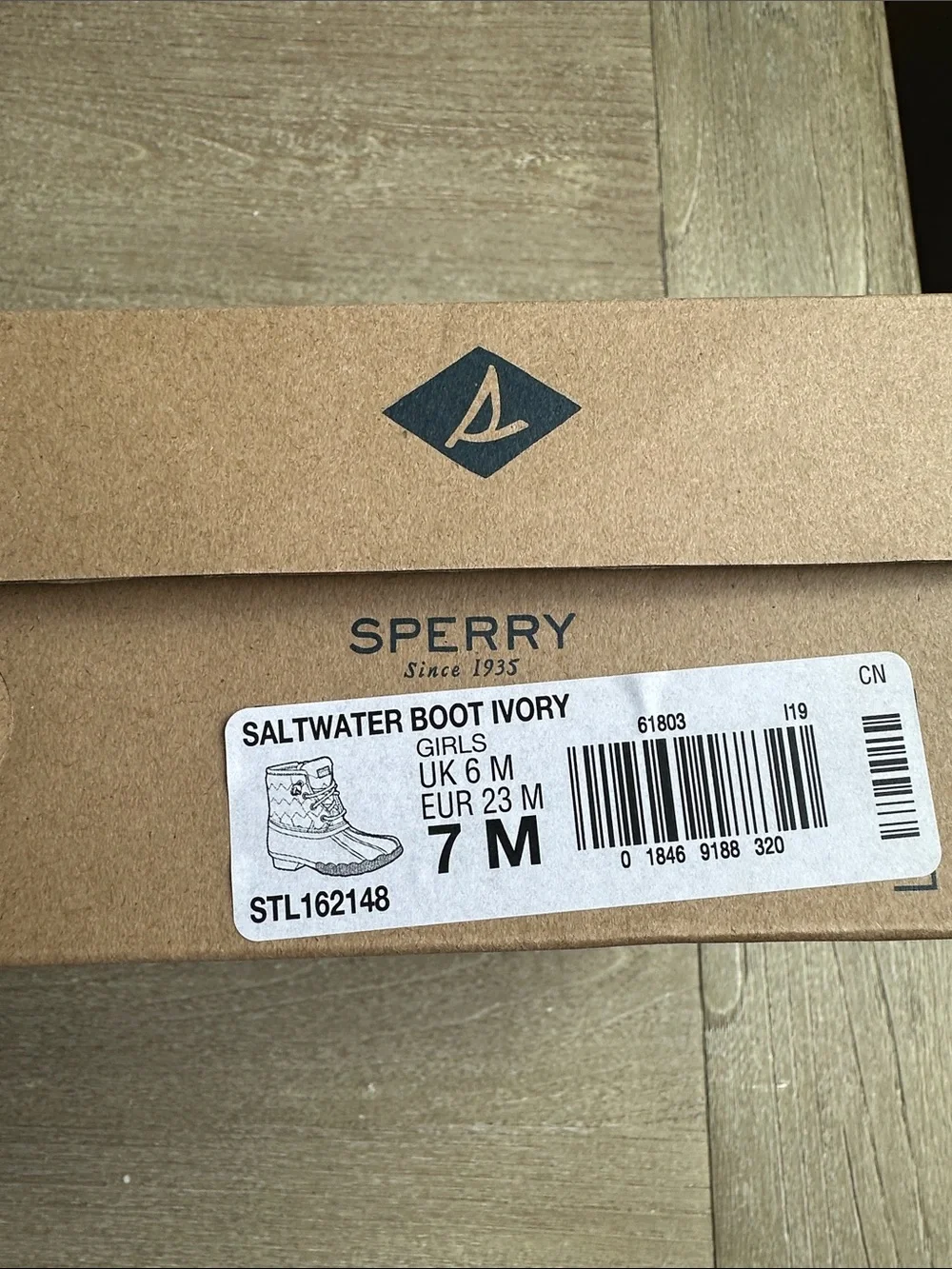Sperry Kids Ivory & Tan Rain Duck Boots